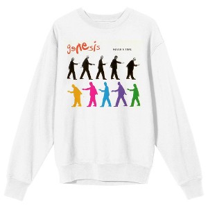 Genesis Never A Time Multicolor Album Art Crew Neck Long Sleeve Women's White Sweatshirt - 1 of 3