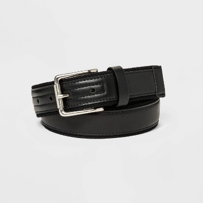 Men's Adjustable Sensory Friendly Adaptive Rivet and Roller Buckle Belt -  Goodfellow & Co™ Black S/M