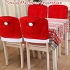 Santa Hat Chair Covers Festive Red and White for Christmas Holiday Decor, Home Kitchen Dining Room Bar Party Supplies - 2 of 4