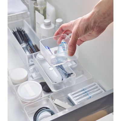 Small White Stackable Clear Plastic Drawer Organizers