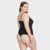 ASSETS by SPANX Women's Lace Trim Thong Bodysuit - Black - 4 of 4