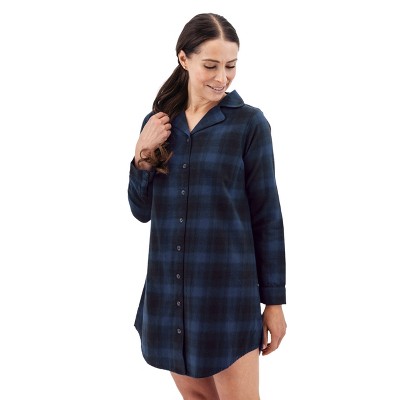 Old Ranch Brands Women's Plaid Organic Flannel Night Shirt