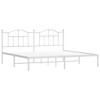 vidaXL Metal Bed Frame with Headboard White 76 in.x79.9 in. King - 4 of 4