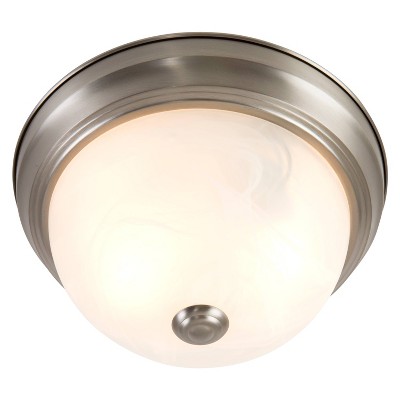 Satin Nickel 13" Flush Mount with Marble Glass Shade