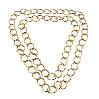 Juvale Gold Chain Costume, 2 Pack Aluminum Big Chunky Hip Hop Chain Necklace for Rapper, 80s 90s Punk Style Thick Necklace Costume Jewelry