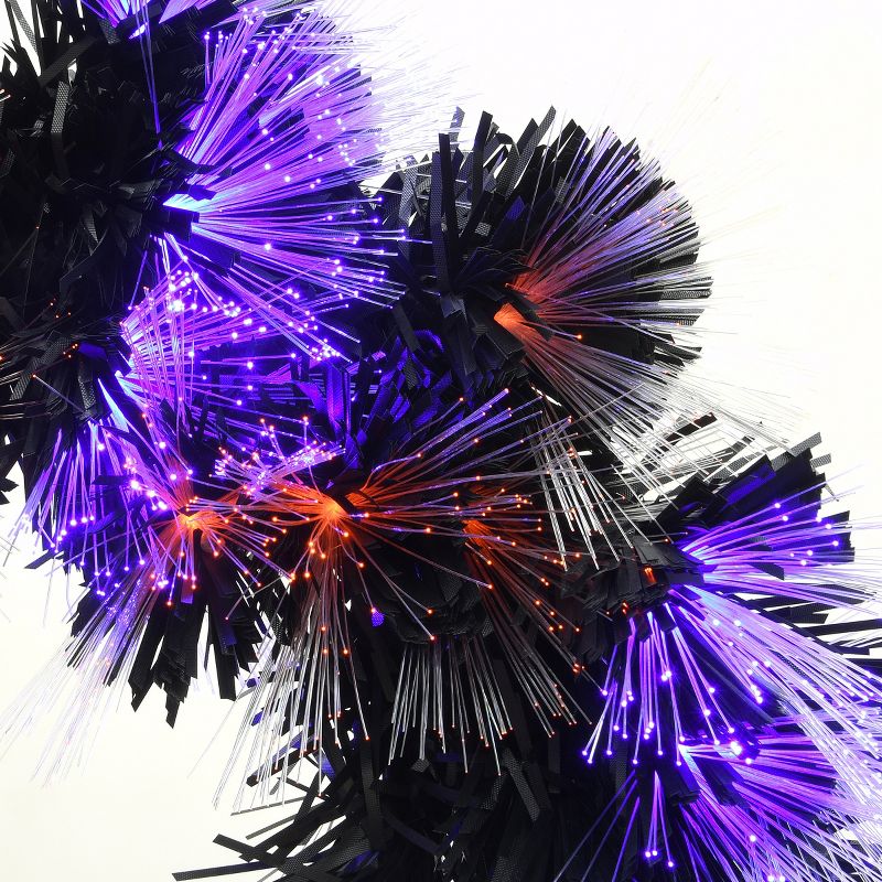 9 ft. Black Fiber Optic Garland with Purple and Orange Lights, 4 of 6