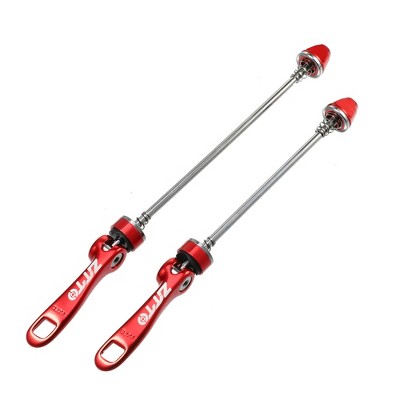 Unique Bargains Bicycle Quick Release Axles Skewers Lever Front Rear 5.91" 7.48" Red 2 Pcs