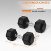 Gulches  Hexagonal Rubber-Coated Dumbbells, Non-Slip Grip Durable Space-Saving for Home Gym Strength Training Fitness - 2 of 4