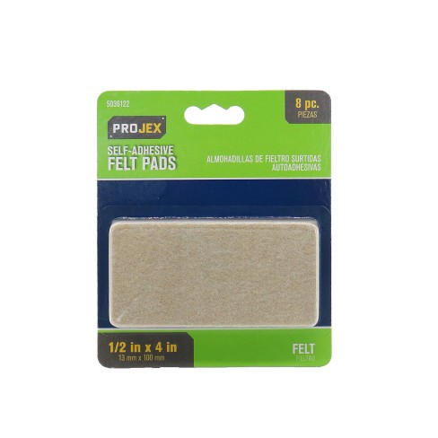 Projex Felt Self Adhesive Surface Pad Brown Rectangle 1/2 In. W X 4 In ...