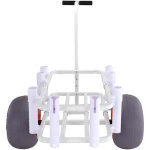 VEVOR Beach Fishing Cart, 300 lbs Load Capacity,Fish and Marine Cart with Two 13" Big Wheels PU Balloon Tires,Heavy-Duty Aluminum Pier Wagon Trolley - 1 of 4