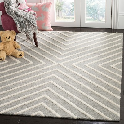 Ivory Tufted Wool Square Kids Rug, 8' x 10'