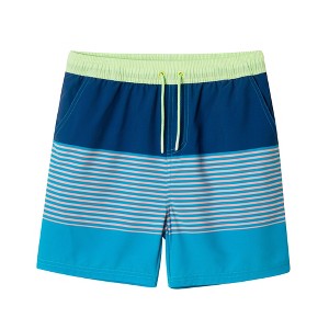 Andy & Evan  Toddler  Lime & Navy Colorblock Swim Truck - 1 of 4