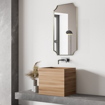 Gold Scalloped Rectangular Transitional Wall Mirror