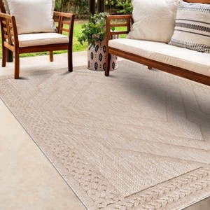 Hauteloom Anja Tan Outdoor Rug - 1 of 4