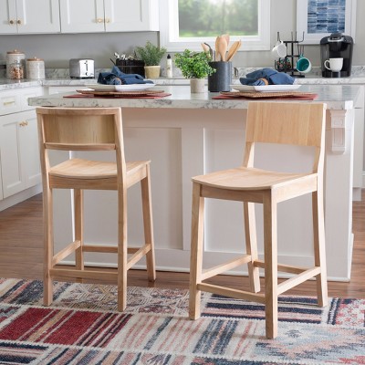 Set of 2 23.75" Elizabeth Solid Wood Counter Height Barstools - Linon