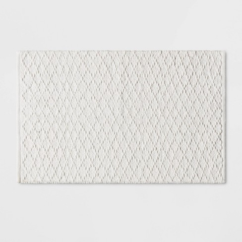 Diamond Stripe Bath Rug White - Threshold™