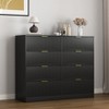 Sapphtopaz Modern Dresser with Drawers, Chest of Drawers with Wavy Patterns & Gold Handle for Entryway Versatile Drawer Organizer for Bedroom - 2 of 4