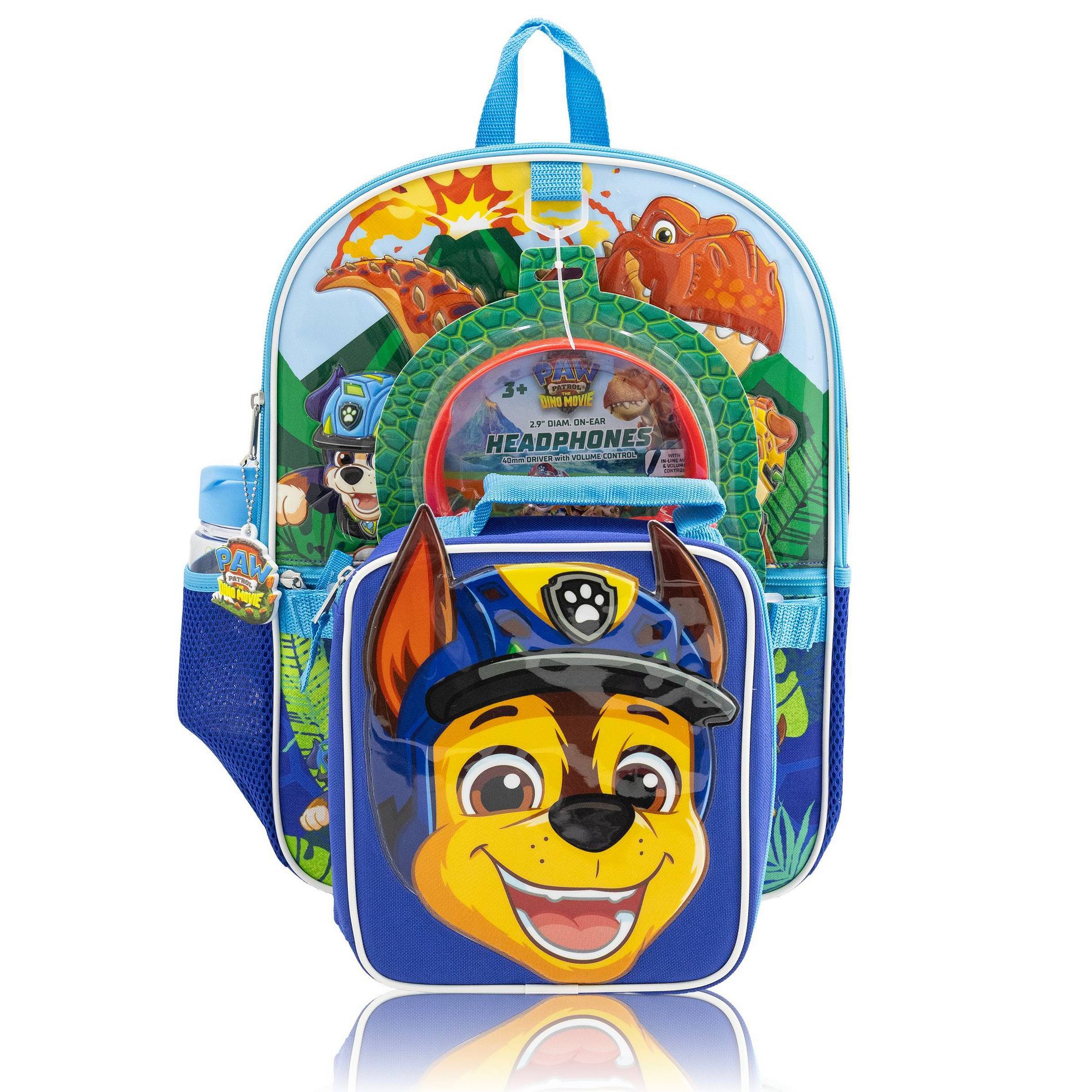 Nickelodeon 5pc Backpack with lunch Headphones Water Bottle & Key Fob - Paw Patrol