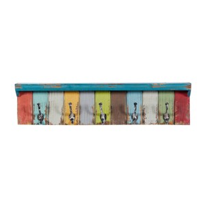 9"x35" Wood 10 Hanger Wall Hook - Olivia & May - 1 of 4