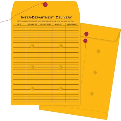 Business Source Inter-Dept Envelopes Str/Button 32lb 10"x15" 100/BX BKFT 04546