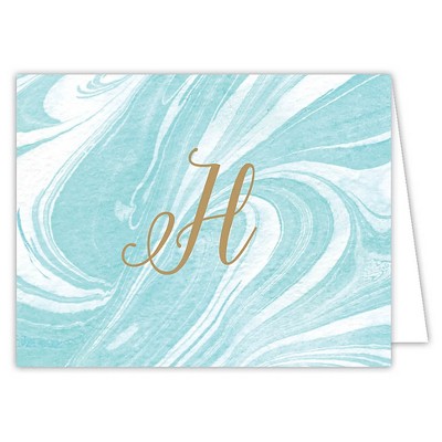 10ct Marble Folded Notes Monogram H