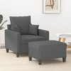 vidaXL Sofa Chair Accent Upholstered Single Sofa Chair with Footstool Fabric - Dark Gray - 4 of 4
