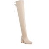 Liama Minimal Drawstring Detail Knee-High Boots - 2 of 4
