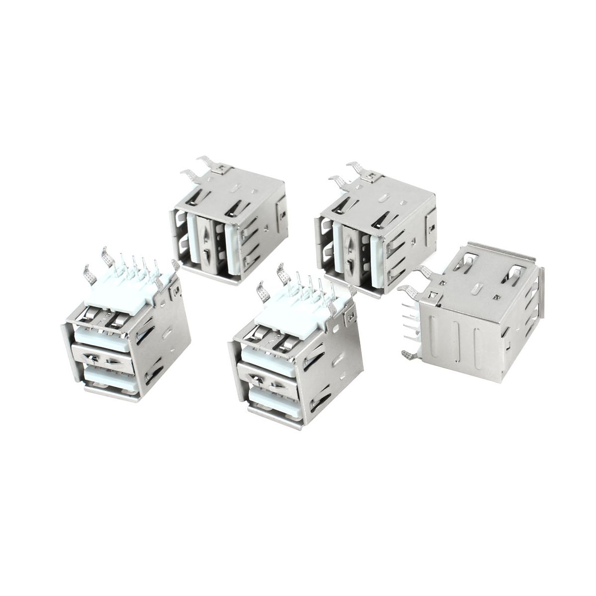 Unique Bargains USB 2.0 DIP 8-Pin Right Angle USB Jack Connector 5 Pcs