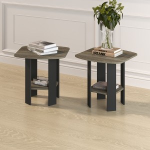 HOMLUX 1/2 Pack Bedside Nightstand End Sofa Table w/ Drawer & Open Shelf for Living Room - 1 of 4