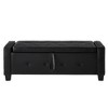 ACEPANO 48 in. W Upholstered Tufted Faux Leather PU Ottoman Bench with Storage-Black - 4 of 4