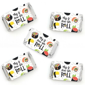 Big Dot of Happiness Let’s Roll - Sushi - Mini Candy Bar Wrapper Stickers - Japanese Party Small Favors - 40 Count - 1 of 4