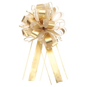 Unique Bargains Large Pull Bow Metallic Gift Wrapping Ribbon for Wedding 12 Pcs - 1 of 4