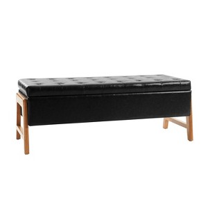 Nana Storage Bench With Solid Wood Legs | ARTFUL LIVING DESIGN - 1 of 4