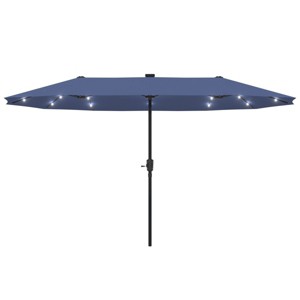 Ainfox 13ft Outdoor Patio Umbrella with Solar Lights, Double-sided Deck Pool Umbrella with 1.5 Inch Pole, Fade Resistant  for Porch, Market, Backyard - 1 of 4