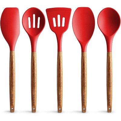 Stirring and Slotted Spoon Natural Wood Cooking Tools and Cookware Set Kitchen Utensils Set with Spatula Spurtles Kitchen Tools 3-Piece Spurtle Set Large Wooden Spoons for cooking 
