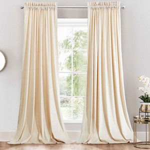Egyptian Linens Heavyweight Velvet Curtain Rod Pocket Panels (Set of 2) - 1 of 4