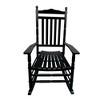 Aghana Digitals Solid Hardwood Adult Rocking Chair - Black, Wide Seat & Armrest, Sturdy Slatted - 2 of 4