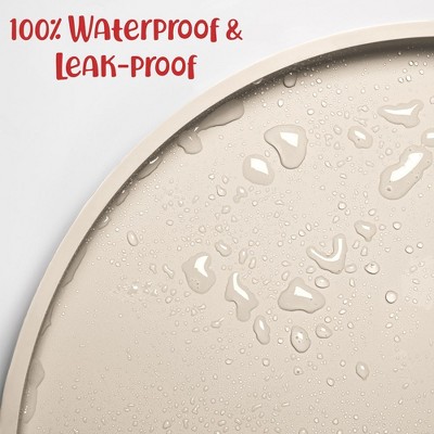 White Sand Silicone Waterproof Dog Food Mat with Raised Edges
