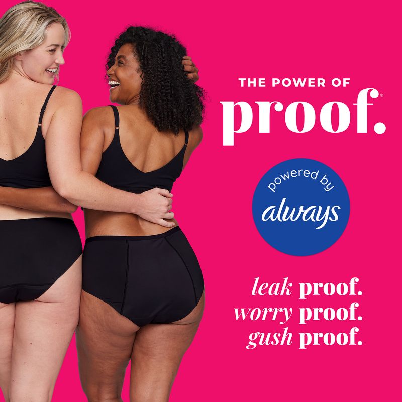 Proof Women's Brief Super Heavy Absorbency Period Underwear - Black, 4 of 11
