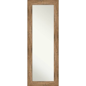 Amanti Art 20" x 54" Non-Beveled Owl Brown Wood on The Door Mirror : Modern Rectangle, Wall or Door Mounted - 1 of 4