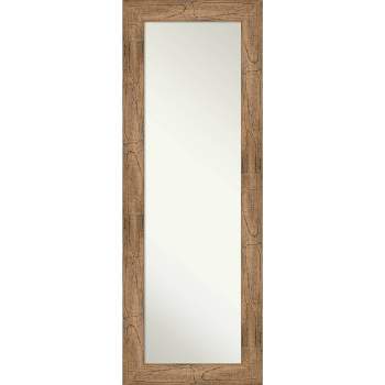 20" x 54" Non-Beveled Owl Brown Wood on The Door Mirror - Amanti Art