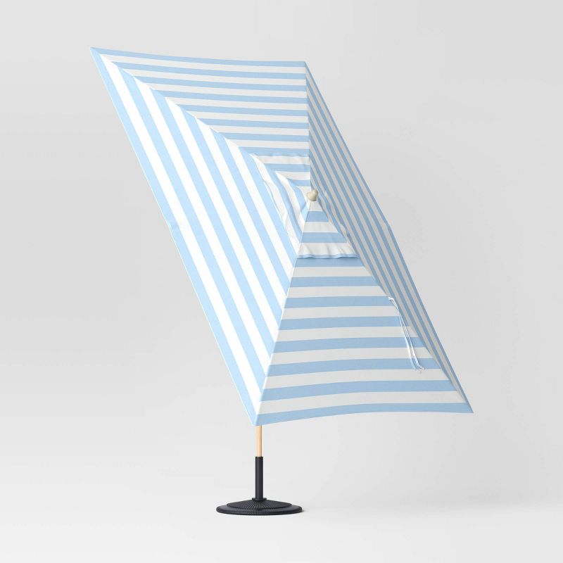 6'x10' Rectangular Cabana Stripe Outdoor Patio Market Umbrella with Light Wood Pole - Threshold™, 4 of 8