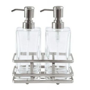 LunaLulinlk Clear Lotion Pump 2-Piece Set with Brushed Nickel Caddy - 1 of 4