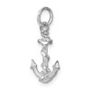 Black Bow Jewelry 14k White Gold Diamond Cut Anchor Charm or Pendant - 4 of 4