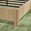 Sapphtopaz Wooden Queen Size Bed Frame with Corrugated Curved Lines Platform Bed with Headboard & Iron Frame for Bedroom,No Box Spring Needed - 2 of 4