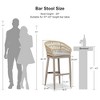 PURPLE LEAF Outdoor Rattan Bar Stools Set of 2 Modern Boho Aluminum Patio Bar Height Chair with Cushion for Garden Outdoor and Indoor - 3 of 4