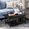 Tangkula Coffee Table Industrial 2-Tier w/ Storage Shelf &Storage Shelf for Living Room - 3 of 4