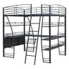 Full Size Loft Bed with 4 Layers of Shelves and L-shaped Desk - 4 of 4