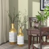 Infurnic Decorative Vases Metal Vases Set of 2 Rustic Distressed Finish Large Glazed Metal Vase for Home Decor, Multicolored, 17.7"*10.2"*25.39" - 2 of 4