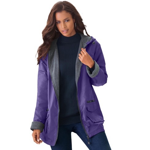 Jessica London Women's Plus Size Leather Swing Coat, 32 - Midnight Violet :  Target